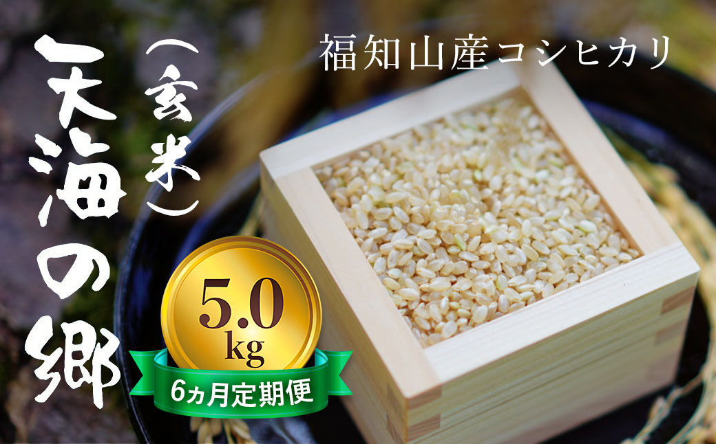 
【令和6年産新米】【6ヵ月定期便】京都福知山産コシヒカリ『天海の郷』5kg（玄米）天空に広がる天海の郷 / ふるさと納税 こめ コメ 米 コシヒカリ こしひかり 玄米 定期 6カ月 おいしい 美味しい 美容 健康 天空 雲海 天海の郷 京都府 福知山市 FCCM037
