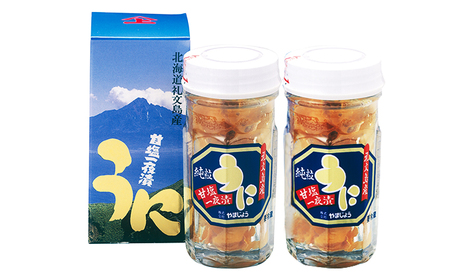 北海道 礼文島産 旨み凝縮 エゾバフンウニ 甘塩一夜漬 60g×2本［株式会社やまじょう］【 うに ウニ 雲丹 一夜漬け 塩うに バフンウニ 珍味 おつまみ 酒の肴 ご飯のお供 贈答 ギフト 】