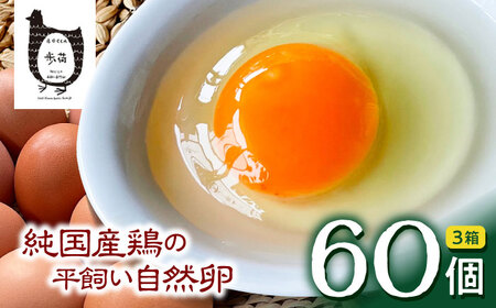 放し飼い 自然卵 「歩荷」 箱60個入 / 卵 たまご 鶏卵 玉子 平飼い / 稲沢市 / 平飼い自然卵歩荷 [BMBM003]