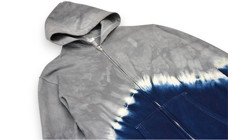 藍染めタイダイパーカーG  ASCENSION  黒部の名水染め　ファッション 服 男性 メンズ 女性 レディース トップス  絞り染め おしゃれ 染物 プレゼント XLサイズ