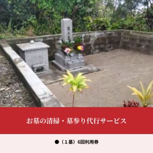 お墓の清掃・墓参り代行サービス（1基）6回利用券 W010-004u チケット 体験