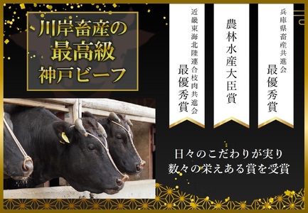 【神戸牛 牝】モモ肩焼肉用:500g 川岸畜産 (22-20)【冷凍】