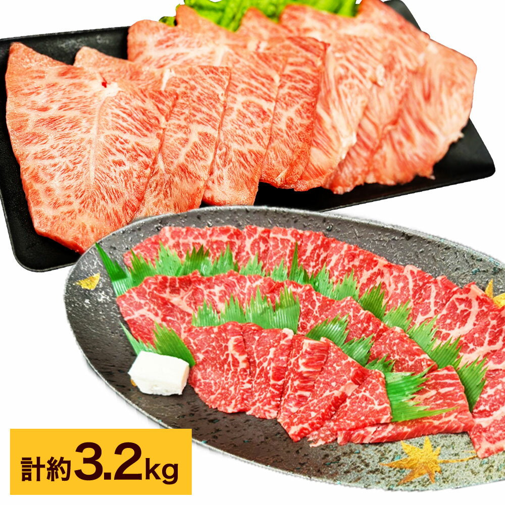 【ふるさと納税】【赤身VSミスジ食べ比べ！】おおいた和牛 赤身焼肉・ミスジ焼肉 セット 各約1.6kg（約400g×4） 計約3.2kg 和牛 牛肉 お肉 モモ ウデ みすじ 希少部位 焼き肉 冷凍 大分県産 国産 大分県 竹田市 送料無料