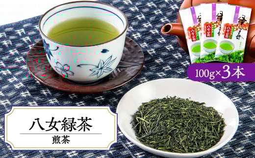 やすらぎの味!八女緑茶(煎茶)100g×3【1549059】