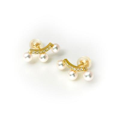 ふるさと納税 甲府市 K18YG　アコヤ真珠　ダイヤモンド　ピアス(#105:01052843) |  | 01