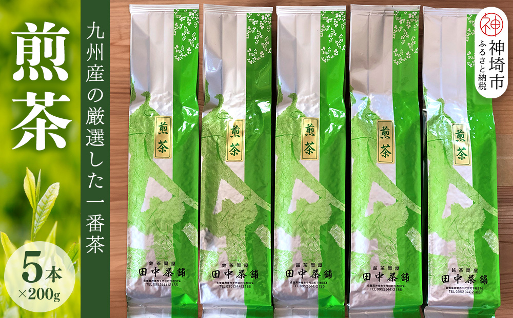 普段使いに「煎茶」200g×5本【佐賀県産 銘茶 嬉野茶 知覧茶 まろやか コク 香り お徳用】(H047118)