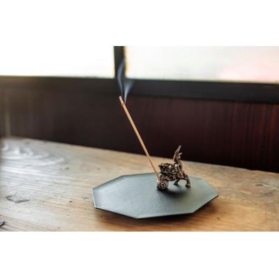 ふるさと納税 高岡市 【高岡銅器】香立　玉獅子セット　Dish OCTA