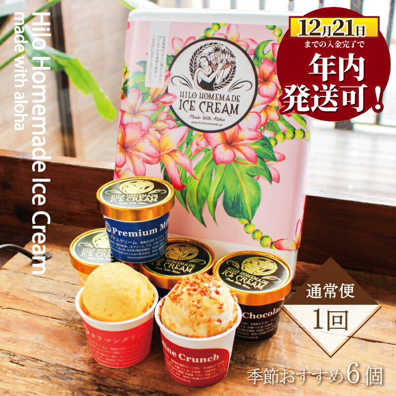 【ふるさと納税】 あいす アイスクリーム 130ml × 6個 季節 おすすめ セット アイスセット 手作り アイス 卵 不使用 aisu ドルチェ フレーバー 食べ比べ スイーツ デザート 冷凍 ジェラート スイーツ詰合せ おやつ お菓子 Hilo Homemade Ice Cream 神奈川 湘南 藤沢
