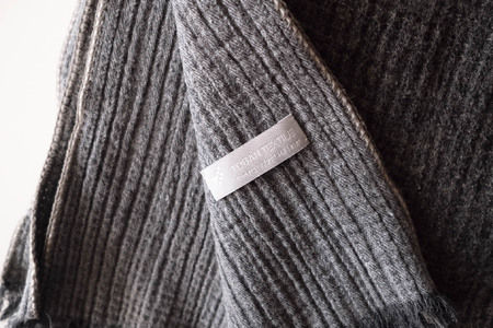 81-15【播州織】Cotton Wool W- Face Muffler　Brown×gray（ブラウン）