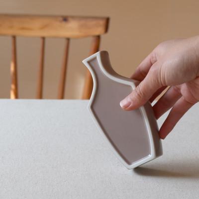 ふるさと納税 瑞浪市 小田陶器の花色　ふちどり花器(ピンクベージュ)　 |  | 01