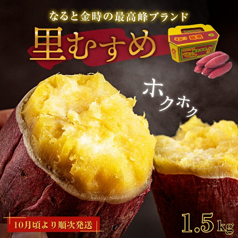 【ふるさと納税】【 予約受付中・2025年9月下旬～10月頃より順次発送 】 さつまいも なると金時 里むすめ 1.5kg｜ 鳴門金時 ブランド ほくほく 甘い 熟成 国産 スイーツ 焼き芋 焼芋 焼いも おやつ 天ぷら 干し芋 ギフト 贈り物 お土産 おみやげ 産地直送 さつま芋 里娘