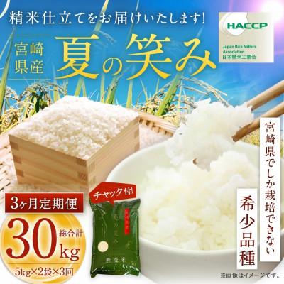 ふるさと納税 高鍋町 【毎月定期便】宮崎県産夏の笑み(無洗米)10kg(5kg×2袋)全3回