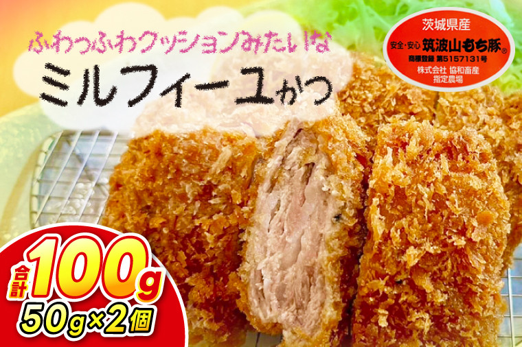 
            【最短2日から5日以内に発送！】【楽ちん 冷凍とんかつ】柔らかジューシー 筑波山もち豚のミルフィーユかつ50g×2個【cookfan とんかつレストラン クックファン おかず 総菜 カツ 水戸市 水戸 茨城県 10000円以内 1万円以内】（BK-17）
          
