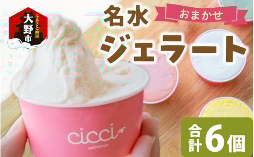 越前大野の「名水ジェラート」おまかせ 6個セット