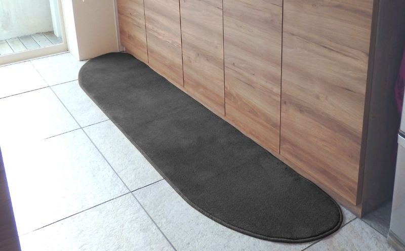 diw0019 北欧風キッチンマット ラグマットタイプ 45×150cm ゆりかご型 チャコール 抗菌防臭 SEK 織人しきもの屋工房
