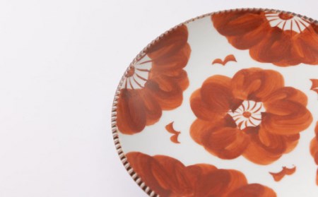 いげ皿染ソフィア(赤)21cm1点 NAZ501 