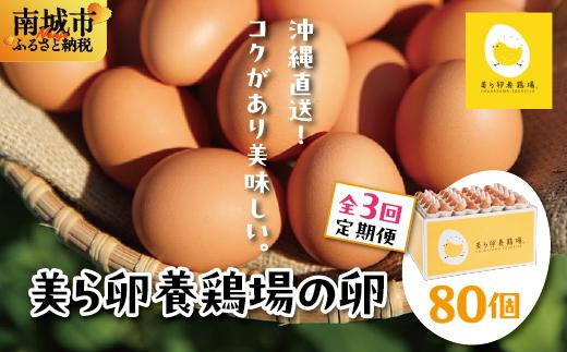 卵の黄身が掴めるほどの新鮮さ 美ら卵養鶏場の卵 80個【3ヶ月定期便】