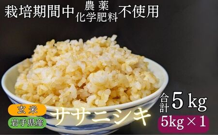 【 2025年 11月下旬より発送】 岩手県産 新米 ササニシキ 玄米 5kg ／ 農薬 化学肥料 ：栽培期間中 不使用 武田家のお米【米農家 仁左ェ門】 米 こめ コメ ご飯 ライス おにぎり 弁当 単一原料米 5キロ ５kg 産地直送 農家直送 国産 おすすめ 人気