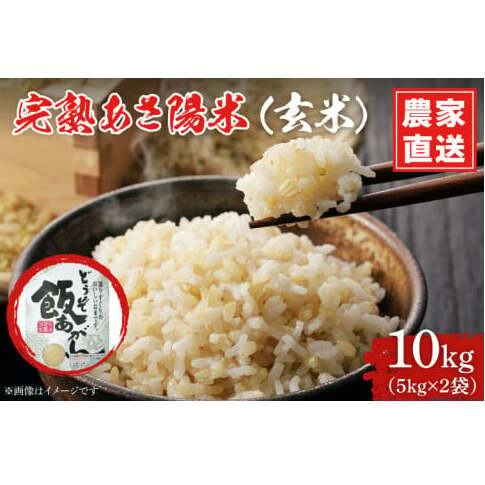 ＼新米 先行予約 令和7年産／ 完熟あさ陽米 (玄米) 10kg (5kg×2) ひとめぼれ 特別栽培米 生産農家直送 (CP032)