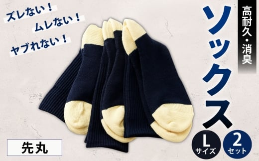 ソックス（先丸） Lサイズ 2セット 靴下 くつした 高知県 香美市