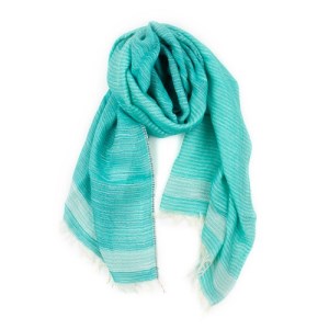 44‐15【播州織ダブルフェイスコットンストール】TURQUOISE 
