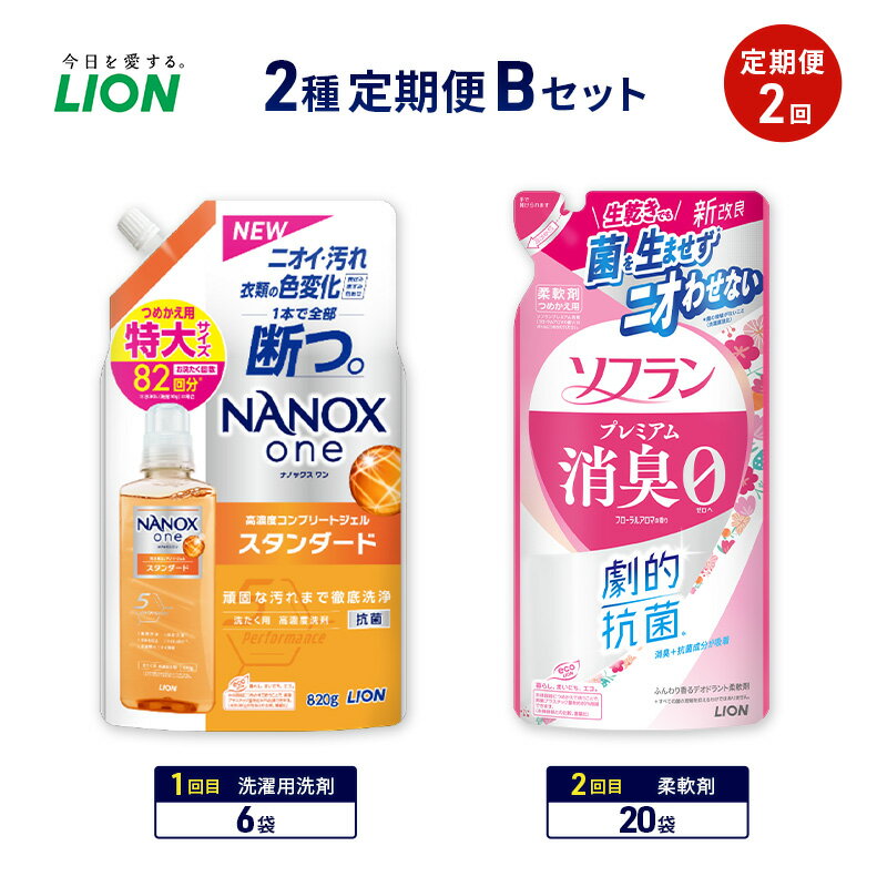 【ふるさと納税】2種定期便Bセット 定期便2回 ライオン ナノックス NANOX ソフラン プレミアム消臭 ギフト 日用品 洗濯洗剤 柔軟剤