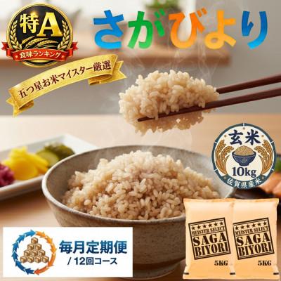 ふるさと納税 吉野ヶ里町 【毎月定期便】【玄米】さがびより10kg(5kg×2袋)(吉野ヶ里町)全12回