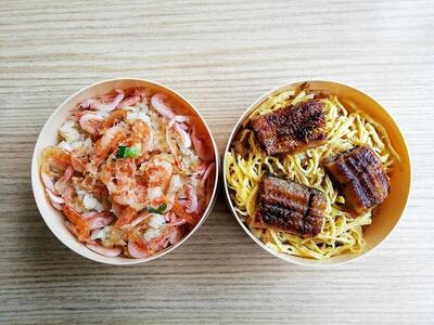「蒲原の味処　よし川」わっぱ飯セット（うなぎめし・桜えびめし 各200g×1）■