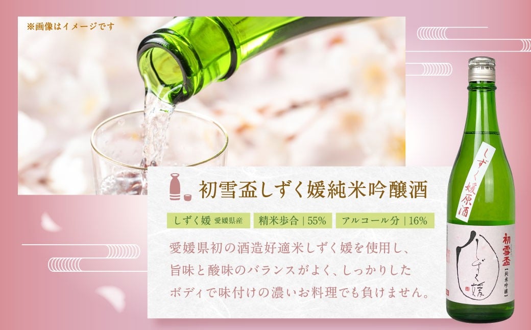 初雪盃しずく媛純米吟醸酒 720ml おつまみセット（特選珍味詰合せ「玉手箱」）【えひめの町（超）推し！】（416）