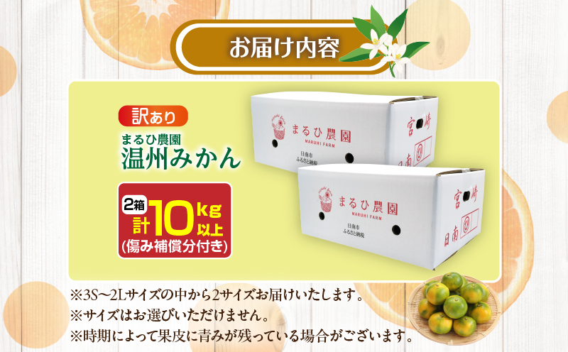 訳あり 温州 みかん 計10kg以上 傷み補償分入り まるひ農園 期間限定 数量限定 フルーツ 果物 くだもの 柑橘 ミカン 国産 食品 デザート おやつ 人気 スイーツ おすすめ ご家庭用 訳アリ 