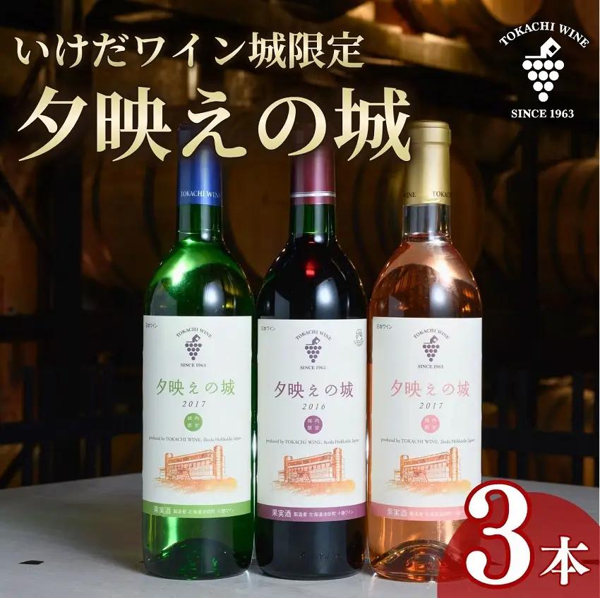 【限定】十勝ワイン いけだワイン城限定3本セット（赤・白・ロゼ）夕映えの城 赤ワイン 白ワイン ロゼ 北海道ワイン 北海道池田町