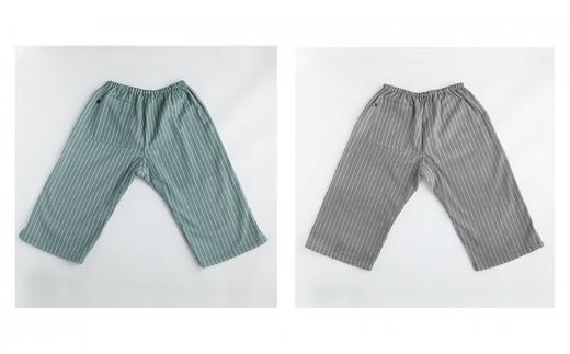 角野晒染　和晒ガーゼステテコ　ストライプ カーキ Lサイズ