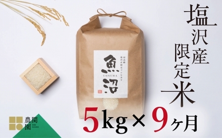 【定期便令和7年産】南魚沼コシヒカリ５kg×全9回　旧塩沢地区限定米【2025年9月中旬より順次発送予定】