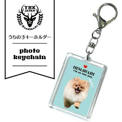 【ふるさと納税】ペットの可愛いお写真をキーホルダーに♪うちの子アクリルキーホルダー(デザインA/背景色:青)【1568370】