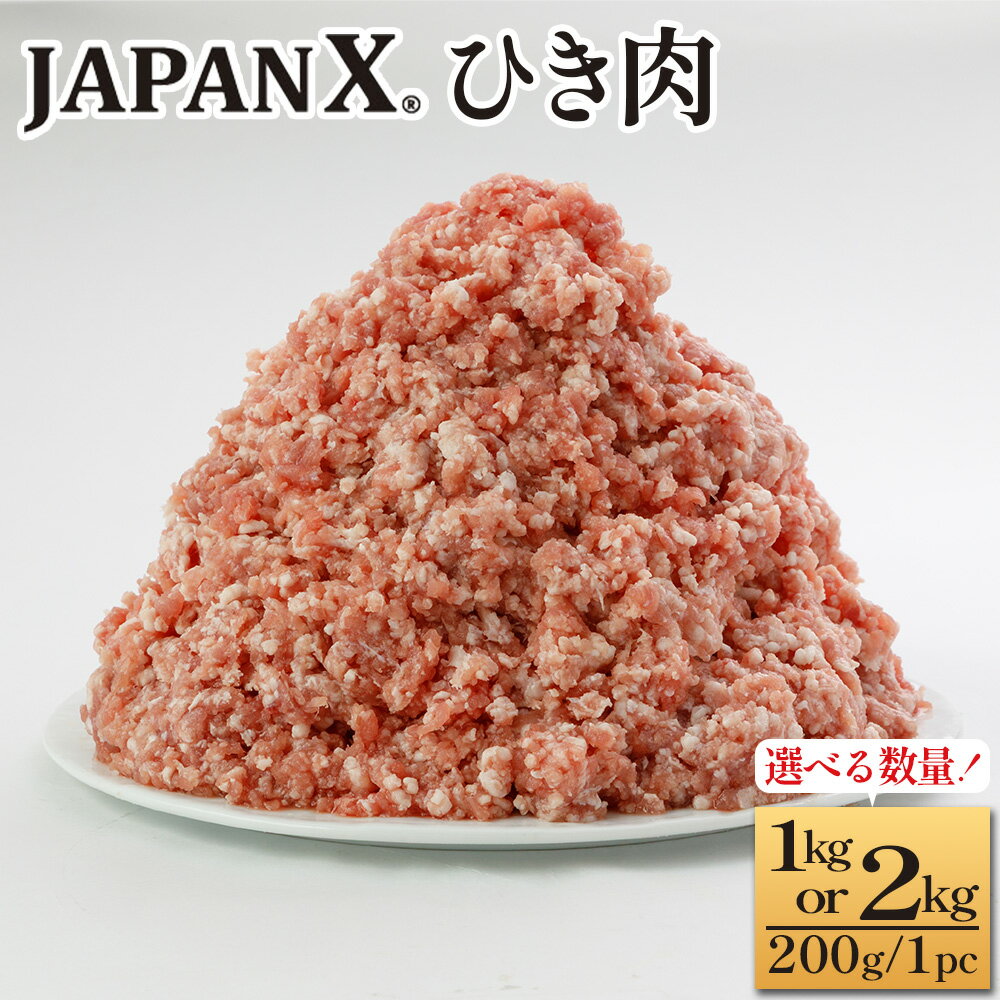 【ふるさと納税】＜選べる容量＞JAPAN X ひき肉 1kg or 2kg　国産 豚肉 豚 ブランド豚 小分け 豚ひき肉 ひき肉 挽肉 豚ミンチ ミンチ ジャパンエックス 蔵王 人気 真空 ハンバーグ 冷凍 おすすめ 【04301-0884・0885】
