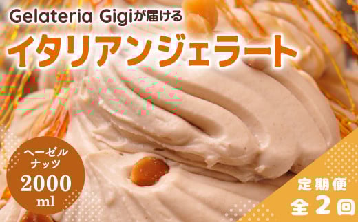 
            【定期便2回】 ジェラテリアGigi イタリアンジェラート ヘーゼルナッツ 2000ml ジェラート ヘーゼル ナッツ アイス gigi 業務用 2L スイーツ お取り寄せ グルメ 定期便 2回 ふるさと納税 北海道 恵庭【43005102】
          
