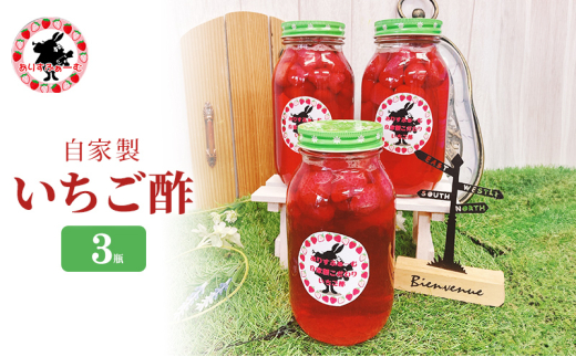 
            [№5695-1659]苺酢 果実酢 静岡 ありすふぁーむ 自家製 いちご酢 3瓶 苺 イチゴ 【島田市】
          