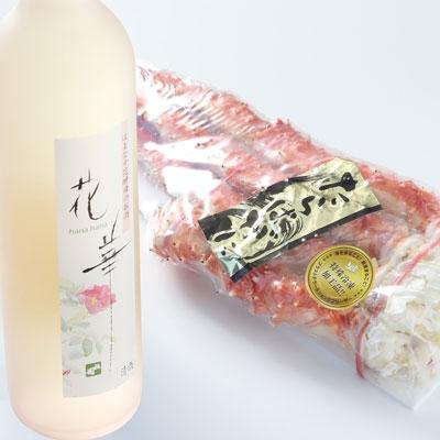 ふるさと納税 釧路市 釧路福司はまなす花酵母のお酒とボイルタラバ脚600gのセット かに 蟹 酒 F4F-0600