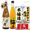 【ふるさと納税】日本酒 仕込み 梅酒 500ml 本醸造 720ml 2本 セット 月の井 大洗 地酒 国産梅 茨城