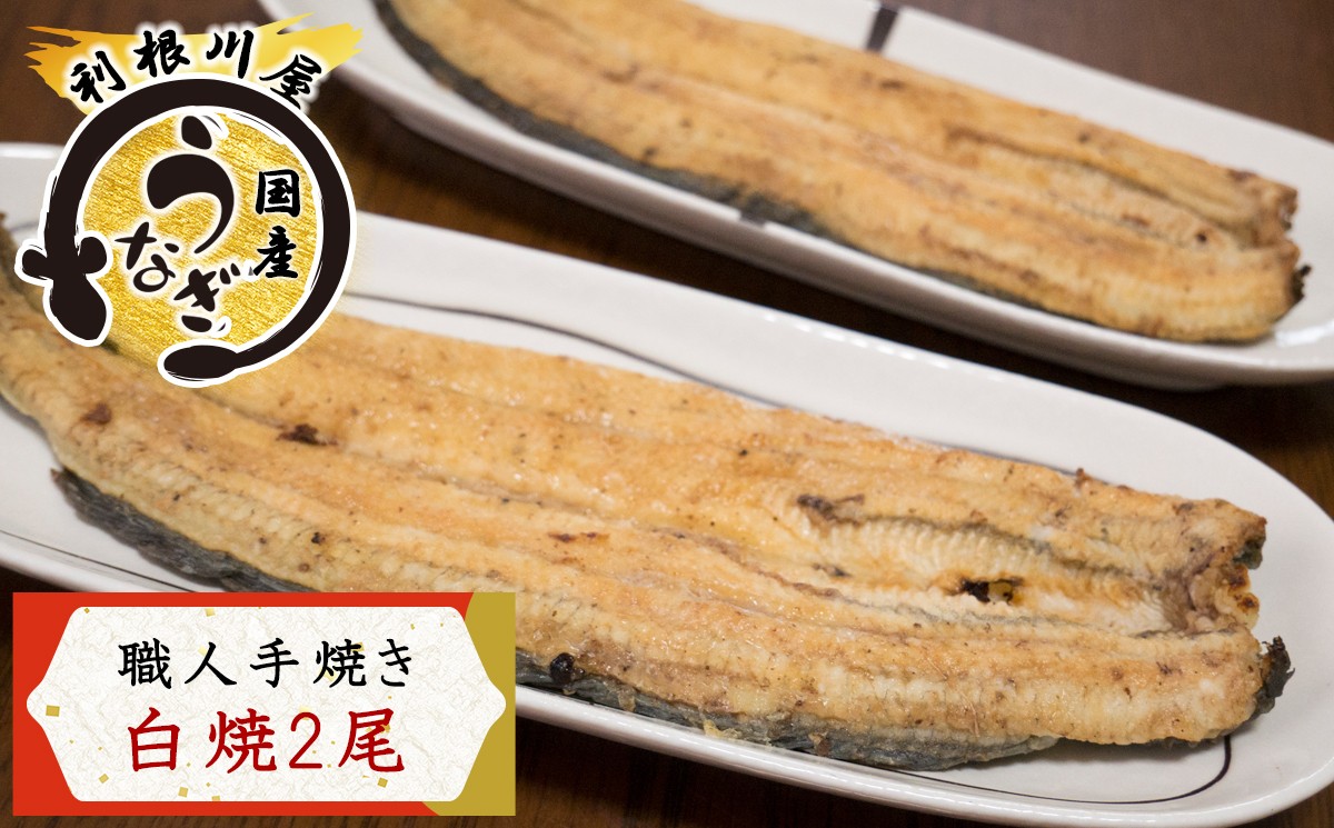 
            国産うなぎ 白焼 2尾セット 老舗《利根川屋》の職人手焼き｜鰻 ウナギ うなぎ たれ付 素焼き しらやき うな重 うな丼 ひつまぶし 日本料理 和食 簡単調理 土用丑 茨城県 稲敷市 霞ヶ浦 [0586]
          