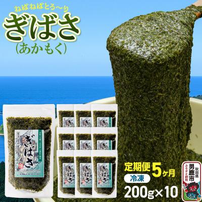 ふるさと納税 男鹿市 【定期便5ヶ月】ぎばさ(あかもく) 200g×10個セット 海藻 男鹿市|23_ogn-241005
