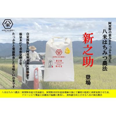 ふるさと納税 阿賀野市 【令和8年産新米先行受付】9ヶ月定期便 八米 はちみつ農法 新之助 無洗米 5kg×9回 |  | 01