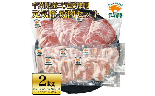 
＜千葉県産三元豚＞元気豚の『焼肉セット』2kg【1326930】
