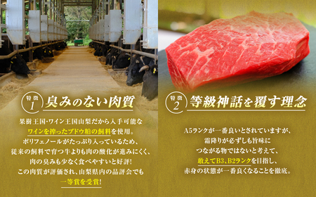 JAS認証 甲州ワインビーフ モモ 計480g すき焼き用 小林牧場 ワインビーフ モモ肉