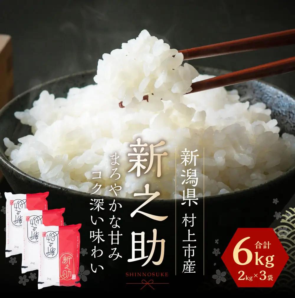 【令和7年産米】新潟県村上市産新之助6kg　A4034 