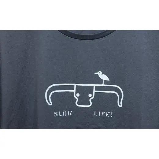 【レディース】オリジナルTシャツ 水牛&サギ レディースTシャツ【カラー:スミクロ】【サイズ:レディース】KB-150