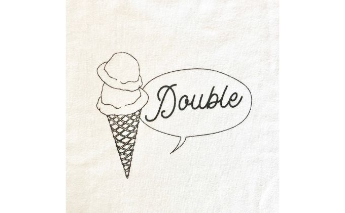2人兄弟姉妹でおそろい/アイスクリーム Sigle×Double プリント/ Tシャツ2枚組ギフトセット【出産祝い・誕生日・ギフト・プレゼント】 80cm×110cm