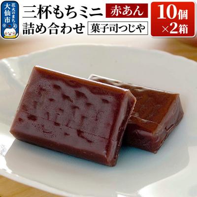 ふるさと納税 大仙市 三杯もちミニ(赤あん) 10個 詰め合わせ×2箱【菓子司つじや】|22_dkb-320201