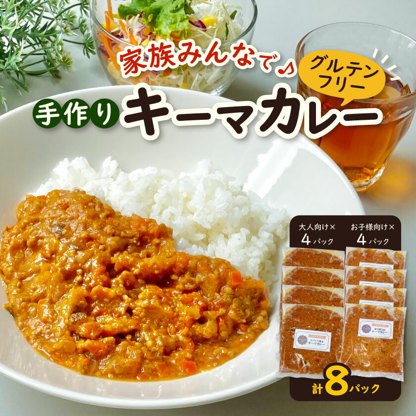 【ふるさと納税】グルテンフリー　手作りキーマカレー　小麦・卵・乳成分不使用【冷凍】管理栄養士監修_ カレー キーマカレー 手作り 野菜たっぷり ファミリーパック 国産 レンチン スパイス グルテンフリー 真空パック 個包装 便利 冷凍 【配送不可地域：離島】【1473417】