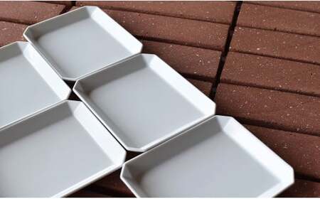 1616/ TY Square Plate 130 White 5枚セット 有田焼 器 皿 白 ホワイト A28-5